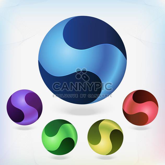 Set of colorful balls on white background - vector gratuit #130106 