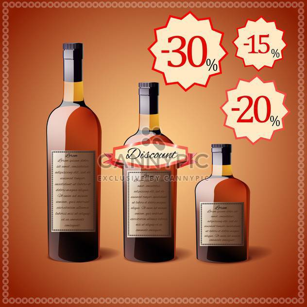 alcohol bottles discount price tags - бесплатный vector #130306