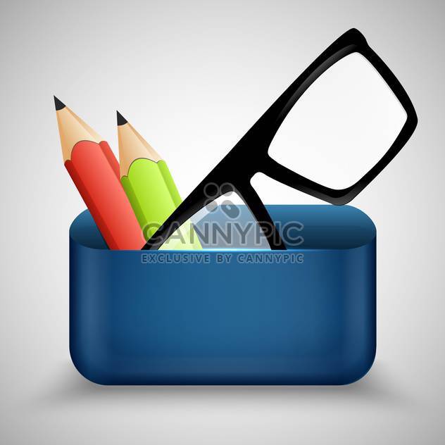 Vector illustration of eyeglasses and two pencils - vector gratuit #130526 