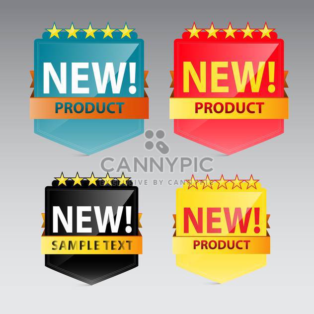 new product vector label on grey background - vector #130616 gratis