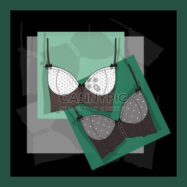 vector illustration of female colorful lingerie card - vector gratuit #130706 