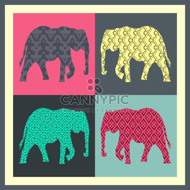 vector colorful cards with elephant - Kostenloses vector #130716