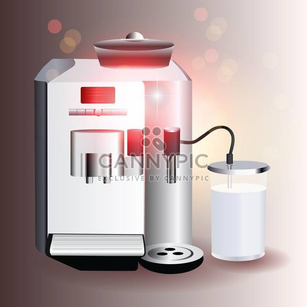 vector illustration of coffee machine on grey background - Free vector #130766