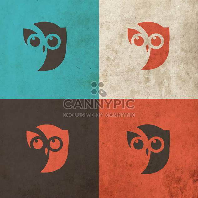 Owl head icon art illustration - vector gratuit #130866 