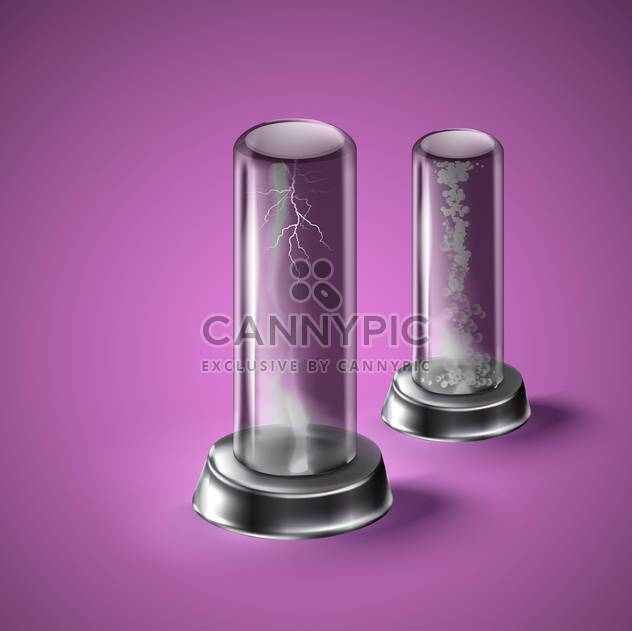 illustration of laboratory equipment on purple background - Free vector #130966