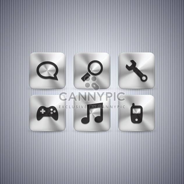 Different web buttons set on grey background - Free vector #130976