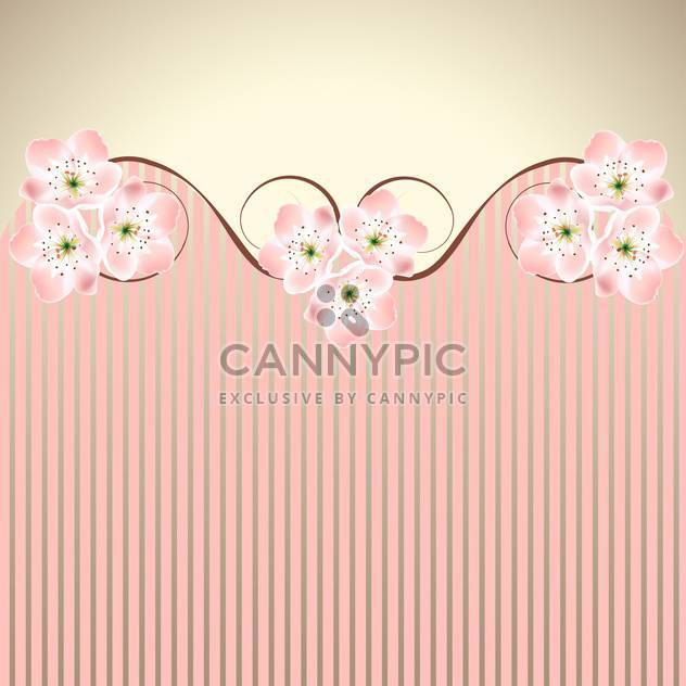 vector decoration pink honeysuckle sakura or cherry blossom waved background - Free vector #130986