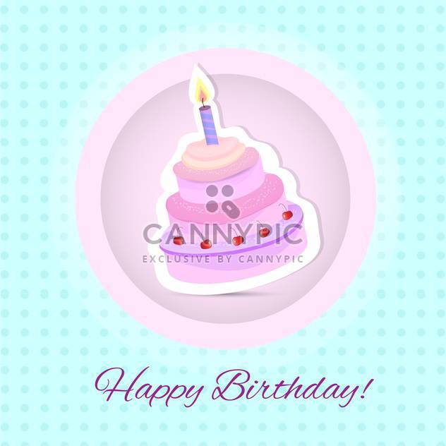 Birthday cake card vector Illustration - vector gratuit #131076 
