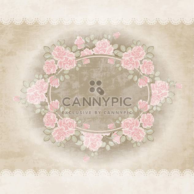 Floral vector background with vintage frame - Free vector #131196