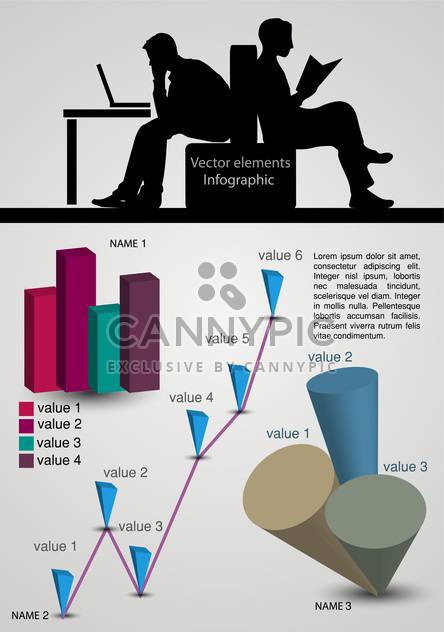 Vector infographic elements illustrations - Free vector #131816