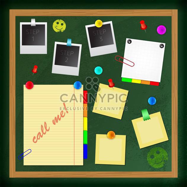 Big collection of message paper on board - бесплатный vector #131876