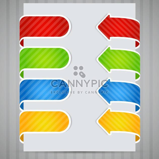 Colored arrow stickers vector set - vector gratuit #131926 