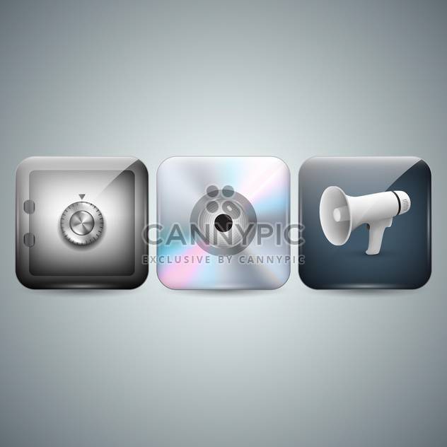 Phone menu icons on grey background - Free vector #131936