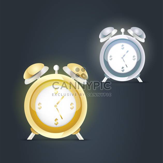 Alarm clocks icons on dark background - Free vector #132006