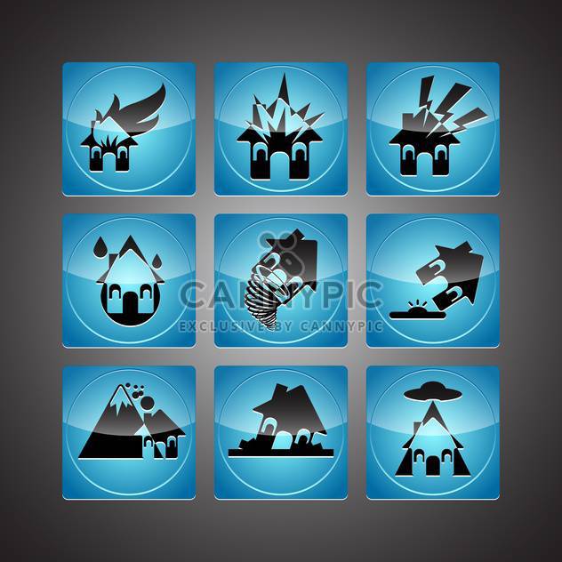 Disasters icons set,vector illustration - Free vector #132206