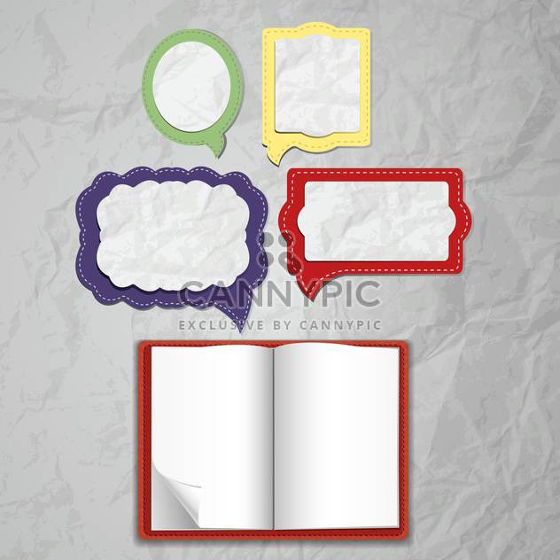 set of speech bubbles with notepad - Free vector #132516