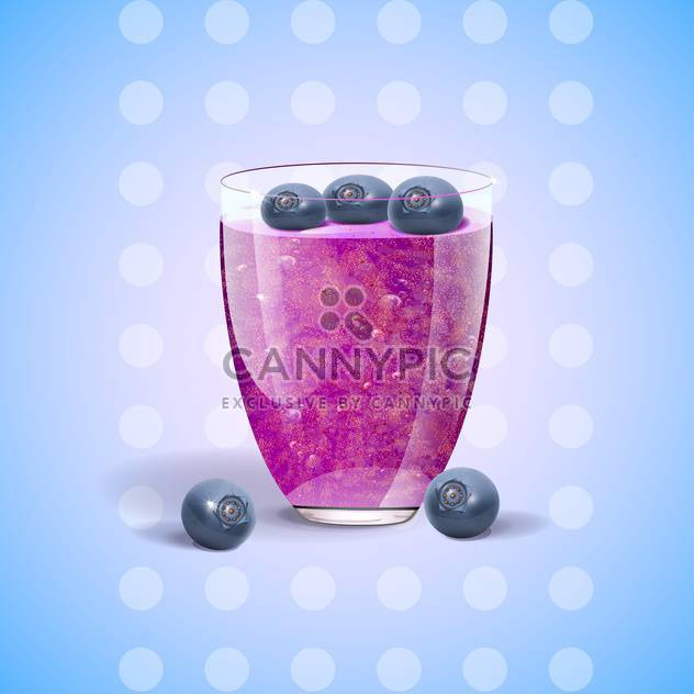 vector blueberries juice in glass - Free vector #133066