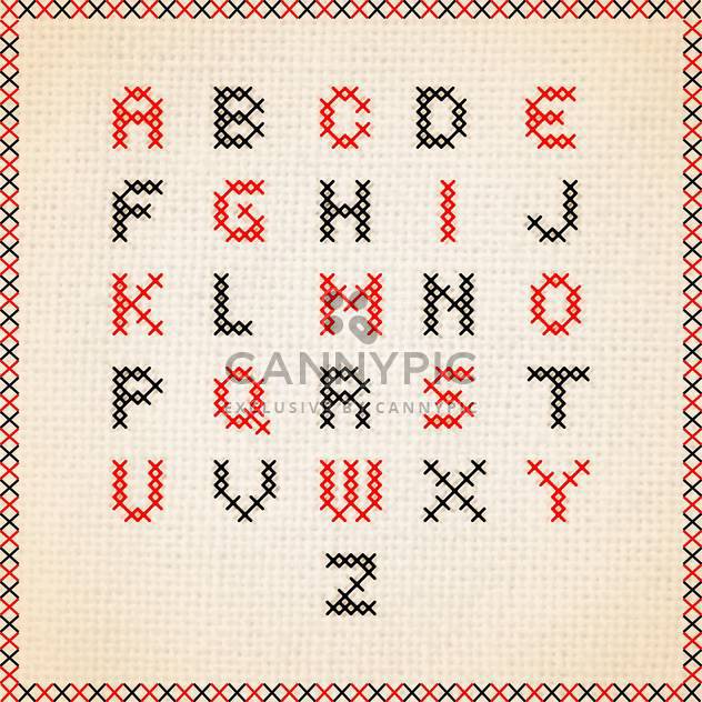 cross stitch font alphabet letters - vector #133306 gratis