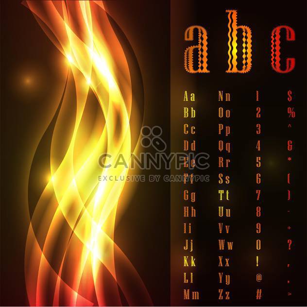 vector flames font alphabet letters - Free vector #133476