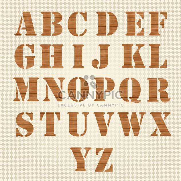 old wooden alphabet vector set - vector gratuit #133616 