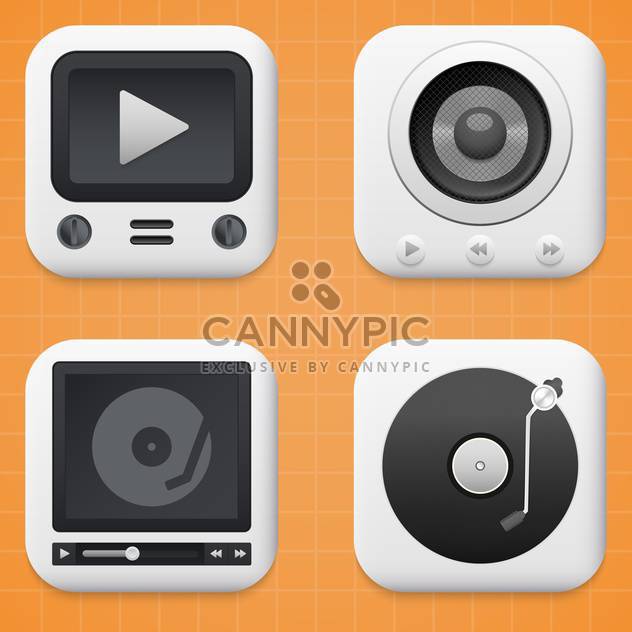 media player buttons set - Free vector #134016