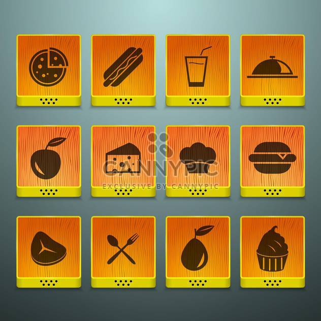 fast food icons set - vector #134126 gratis