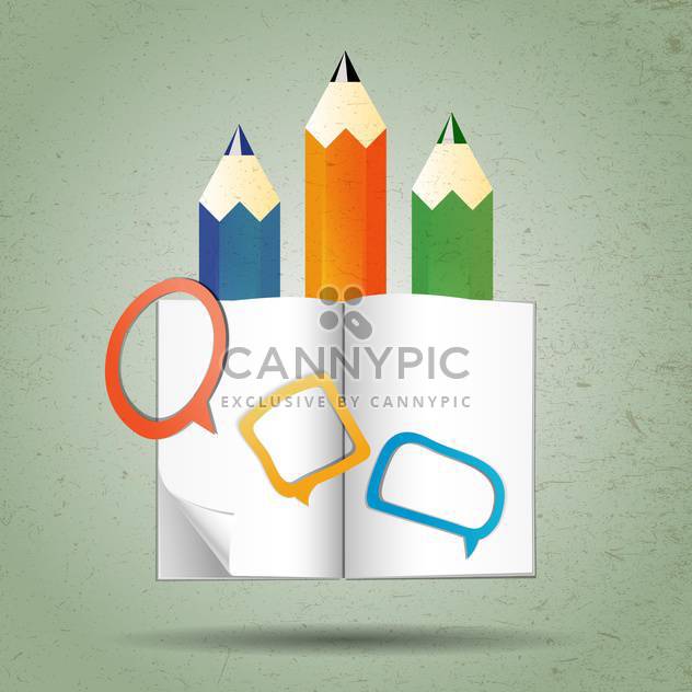 pencil and book graphic illustration - Kostenloses vector #134246