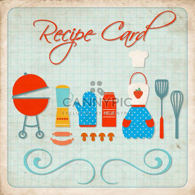 cooking recipe card background - vector gratuit #134386 