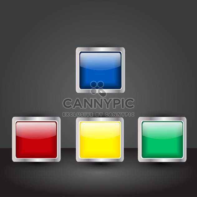 vector set of square shiny buttons - Free vector #134776