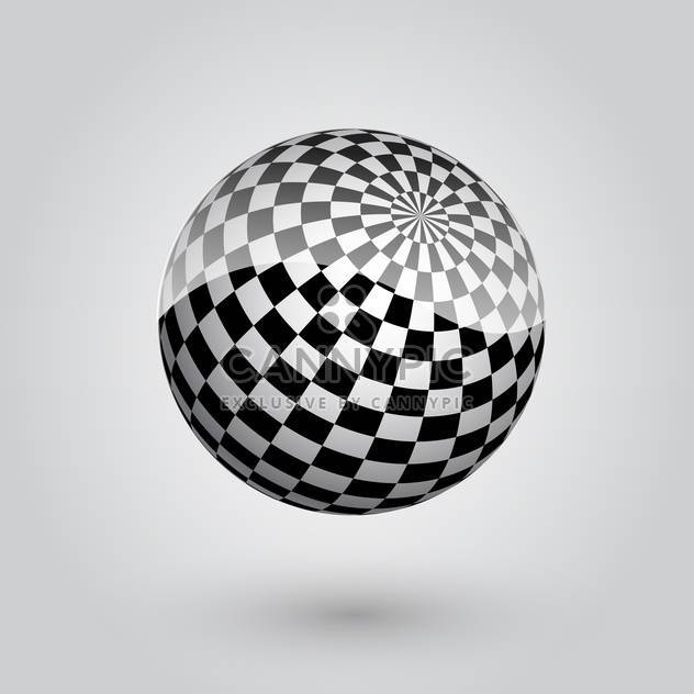 black and white abstract checkered sphere - Free vector #134796