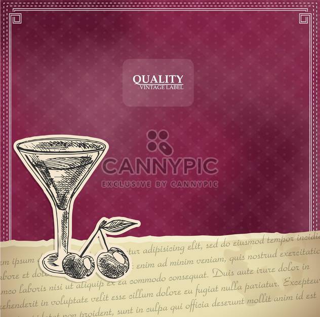 vintage style label with cocktail - vector gratuit #135176 