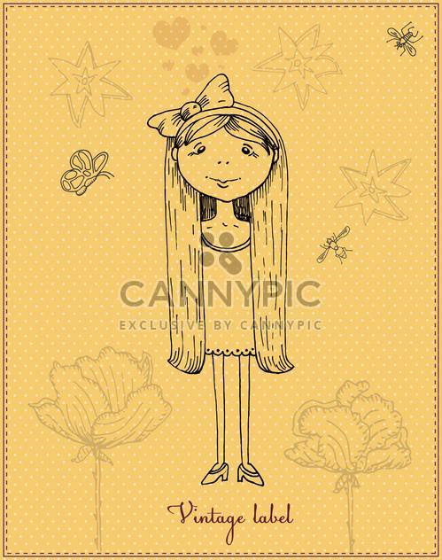 cute cartoon romantic girl vector - Free vector #135216