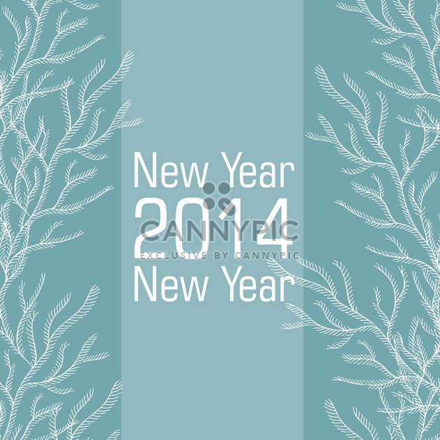 New 2014 year card in blue and white colors - vector gratuit #135286 